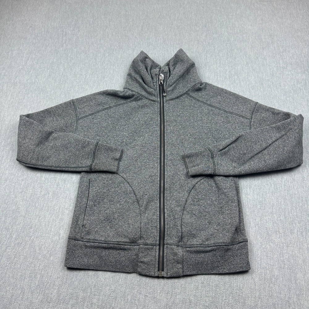 Lululemon Hoodie Women 8 Gray Hug It Out Jacket Full Zip Fleece Athletic‎ Gym